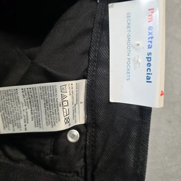 Old Navy Womens High Rise Black Denim Mini Skirt Raw Hem Size 4 - Picture 5 of 8